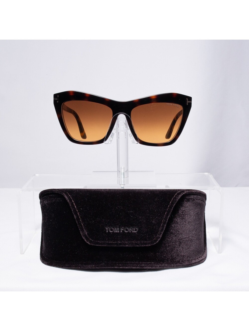 Tom Ford Squared Cateye Tortoise 2 In 1 Brown